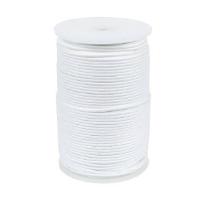 100m Bomuldssnor vokset, Hvid 2mm