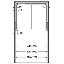 Nedsvingsb�jlestang justerbar bredde 77-120cm